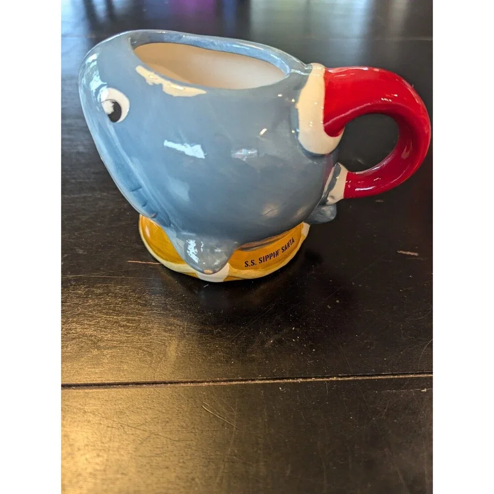 Beach Bum Berry Sippin Santa Santa Shark Ceramic Tiki Mug 2023 New In Box